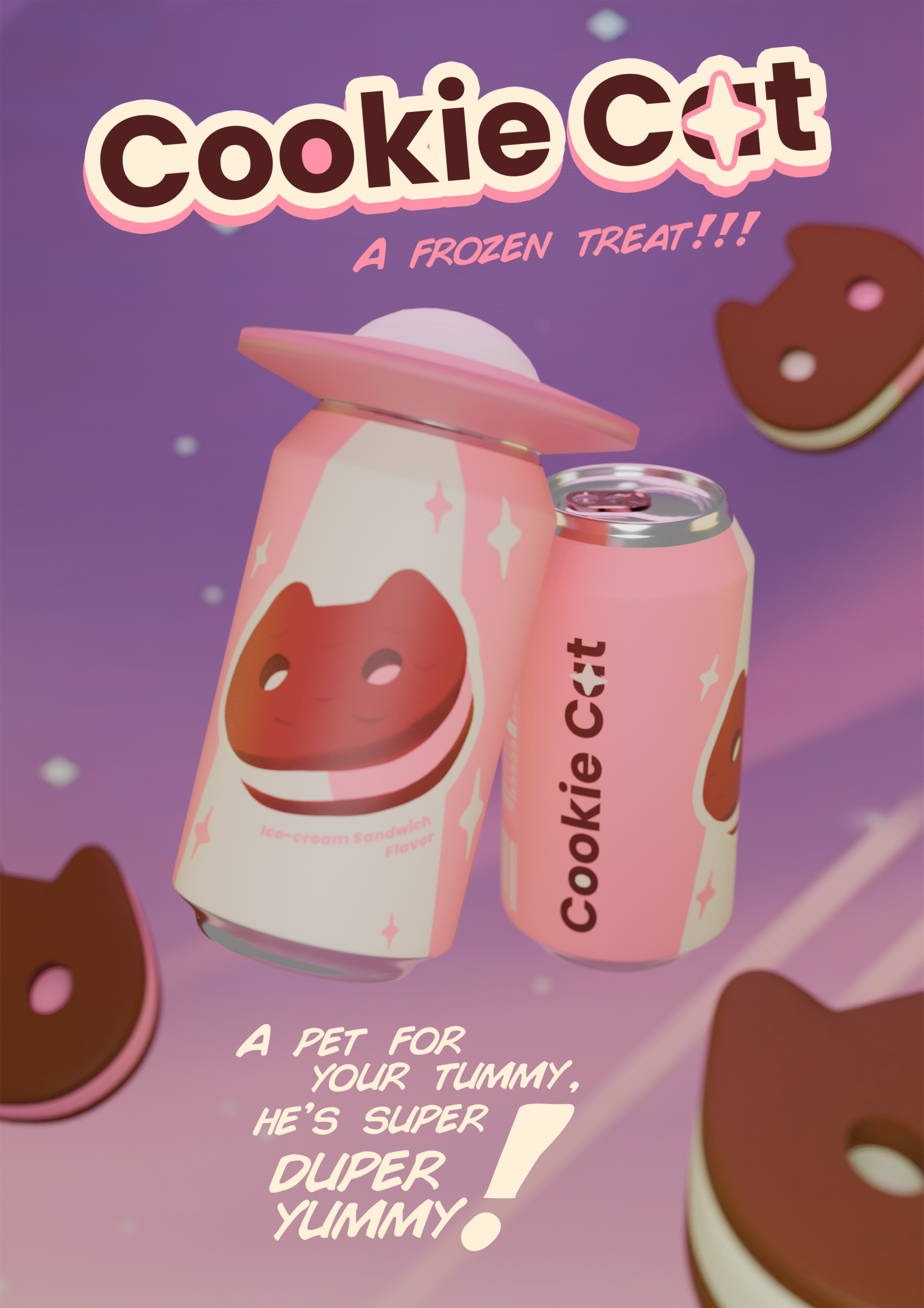 Cookie Cat 3D modeling